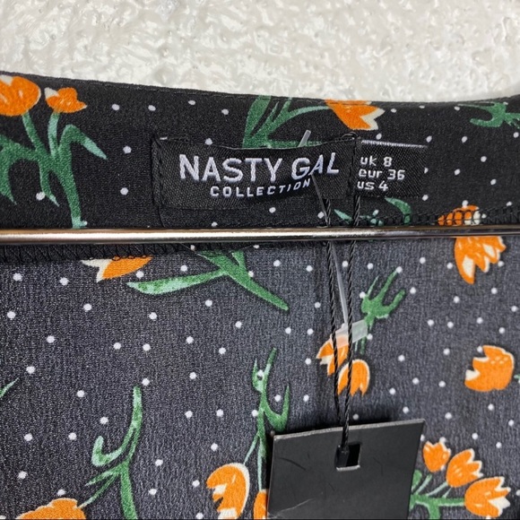 NWT Nasty Gal Midi Dress Orange Floral Sz 4 - Picture 9 of 10